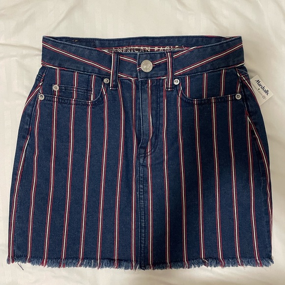 American Eagle Jean Striped Skirt - Picture 1 of 1
